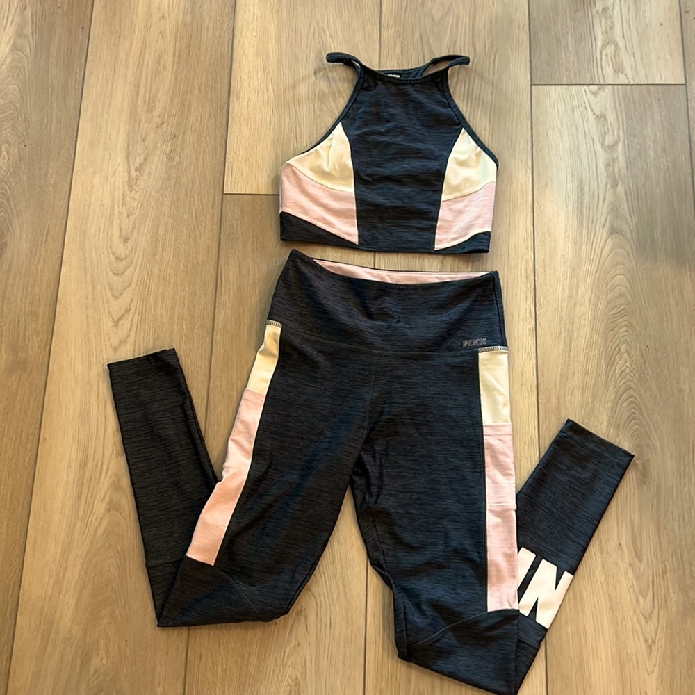 Pink by Victoria’s Secret pant and sports bra set.